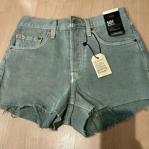 Levi's 501 high waist Women's Green Denim Shorts